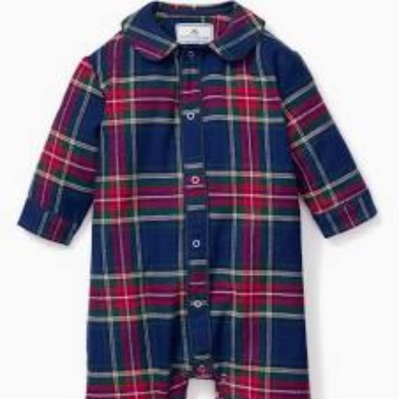 Petite Plume Windsor Tartan Flannel One-Piece Pajamas - Picture 8 of 8
